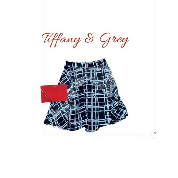 Tiffany & Grey Black & White Stretchy Skirt Sz. XL - Picture 1 of 3